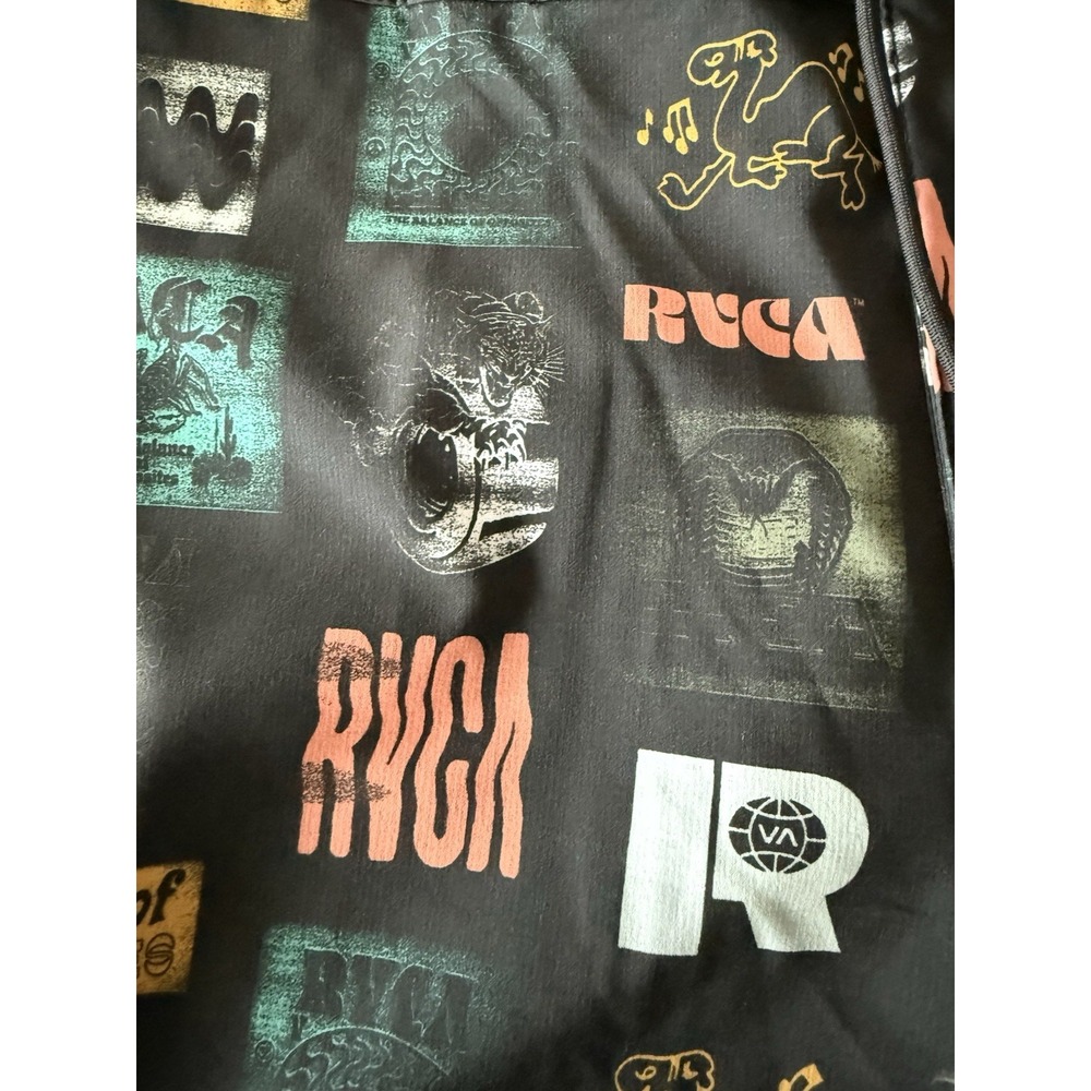 RVCA Trunk Stretch Boardshorts Black With Graphics‎ Size 32 4 Way Stretch - Picture 11 of 12